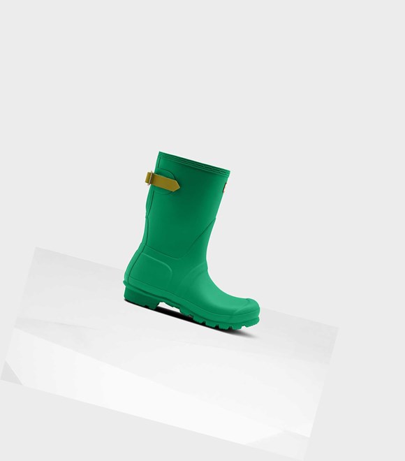 Bottes Courtes Hunter Original Corta Back Wellington Adjustable Femme Vert | 06517ZOFL