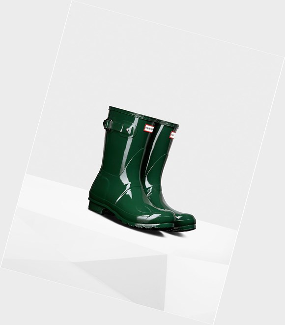 Bottes Courtes Hunter Original Gloss Femme Vert | 05412JGDB