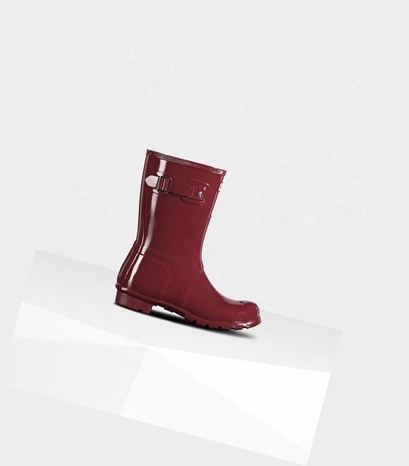 Bottes Courtes Hunter Original Gloss Femme Rouge | 65071WUXM