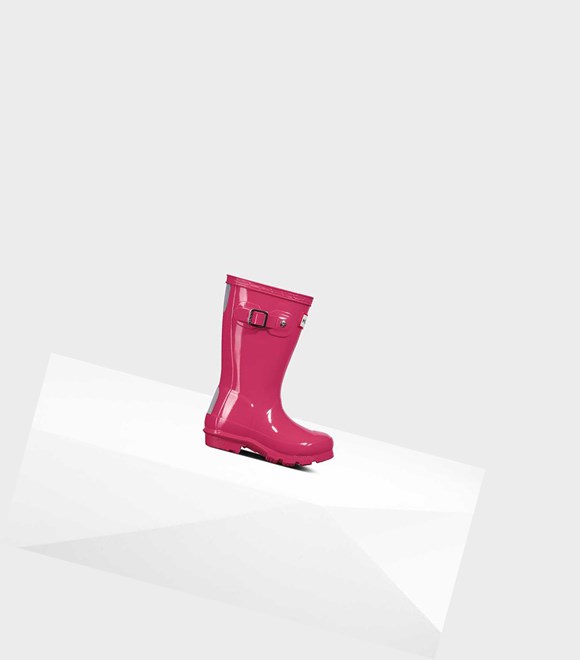 Bottes Courtes Hunter Original Little Gloss Wellington Enfant Rose | 76504DPRM