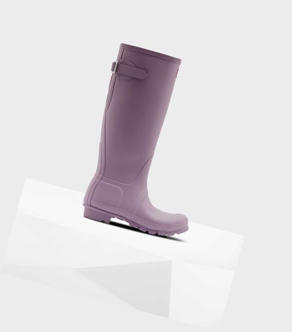 Bottes Hautes Hunter Original Alti Back Wellington Adjustable Femme Violette | 34569KYEC