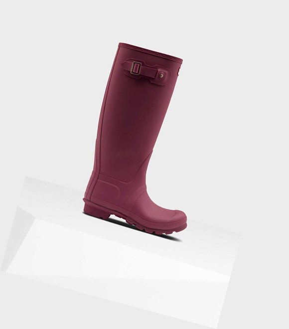 Bottes Hautes Hunter Original Larges Leg Wellington Femme Rouge | 16403QVBR