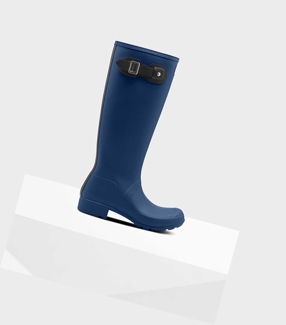 Bottes Hautes Hunter Original Tour Foldable Wellington Femme Bleu Marine | 97305DMQC