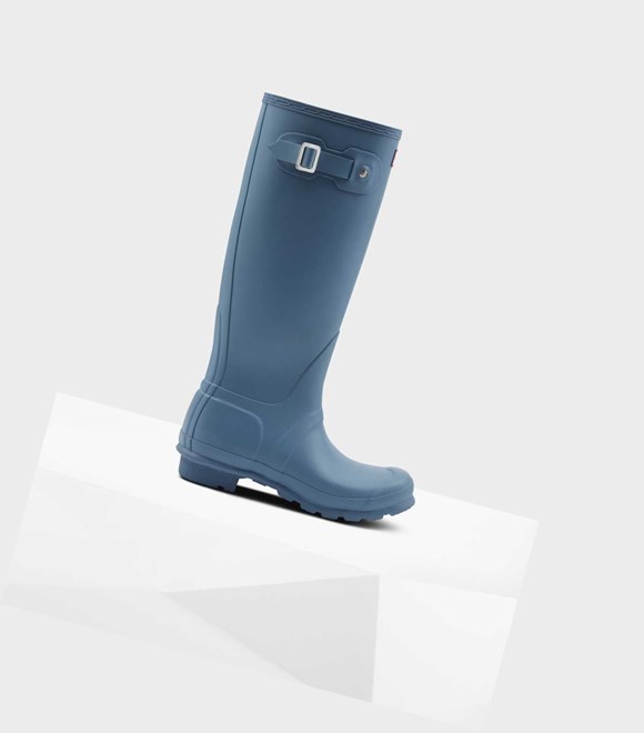 Bottes Hautes Hunter Original Wellington Femme Bleu | 14890MHFO