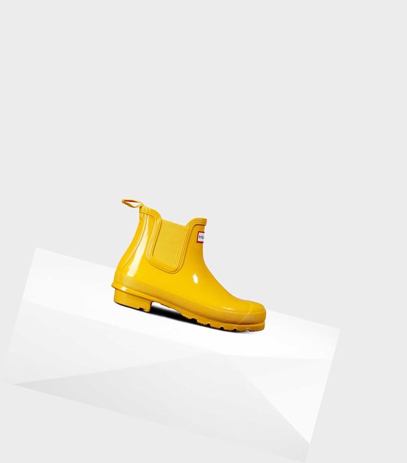 Bottines Chelsea Hunter Original Gloss Femme Jaune | 54103YJCH