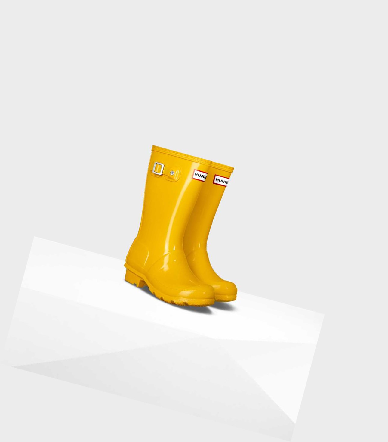 Bottes Courtes Hunter Original Big Gloss Wellington Enfant Jaune | 67812ZETG