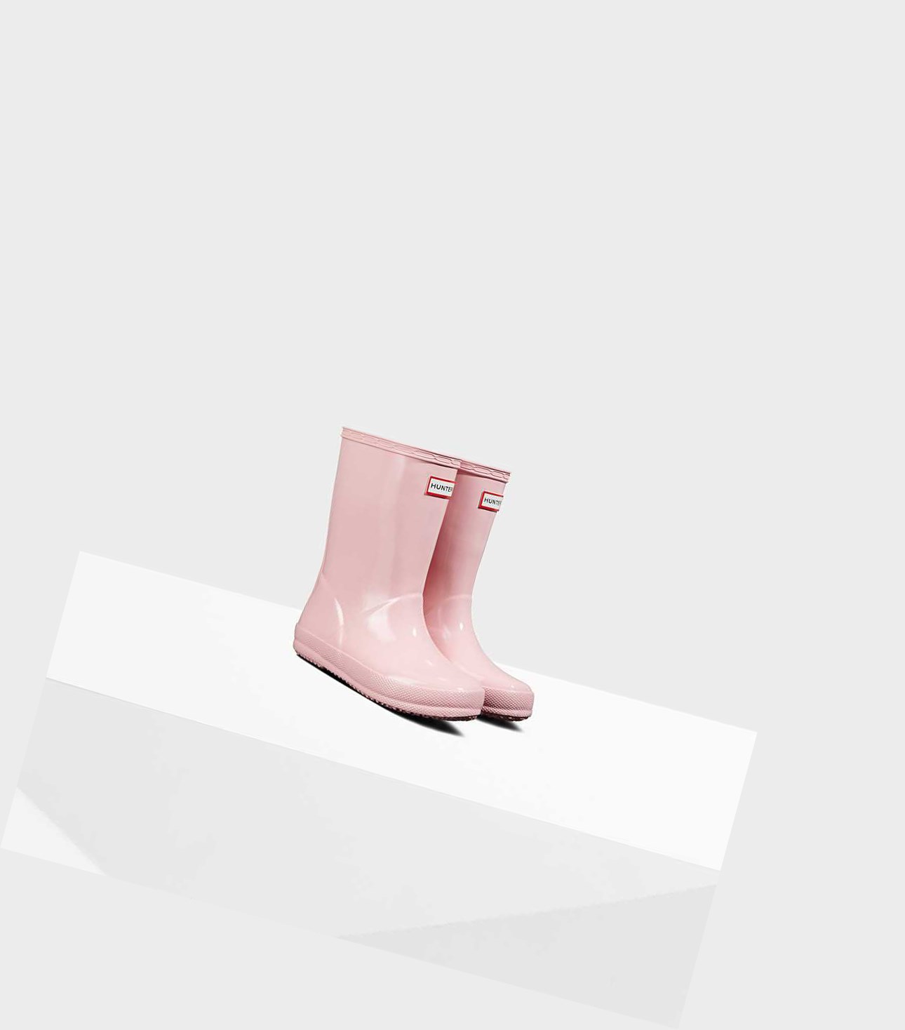 Bottes Courtes Hunter Original First Classiche Gloss Wellington Enfant Rose | 89043XKRV