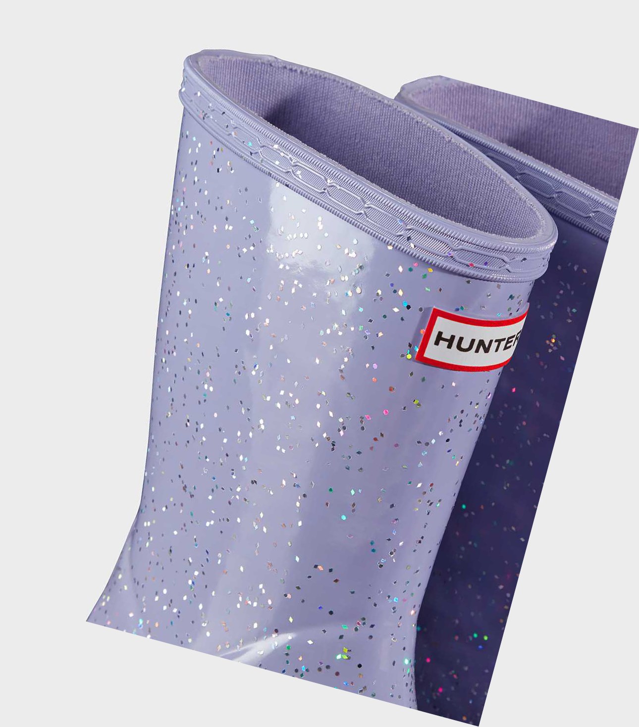 Bottes Courtes Hunter Original First Giant Glitter Wellington Enfant Violette | 17352VFLR