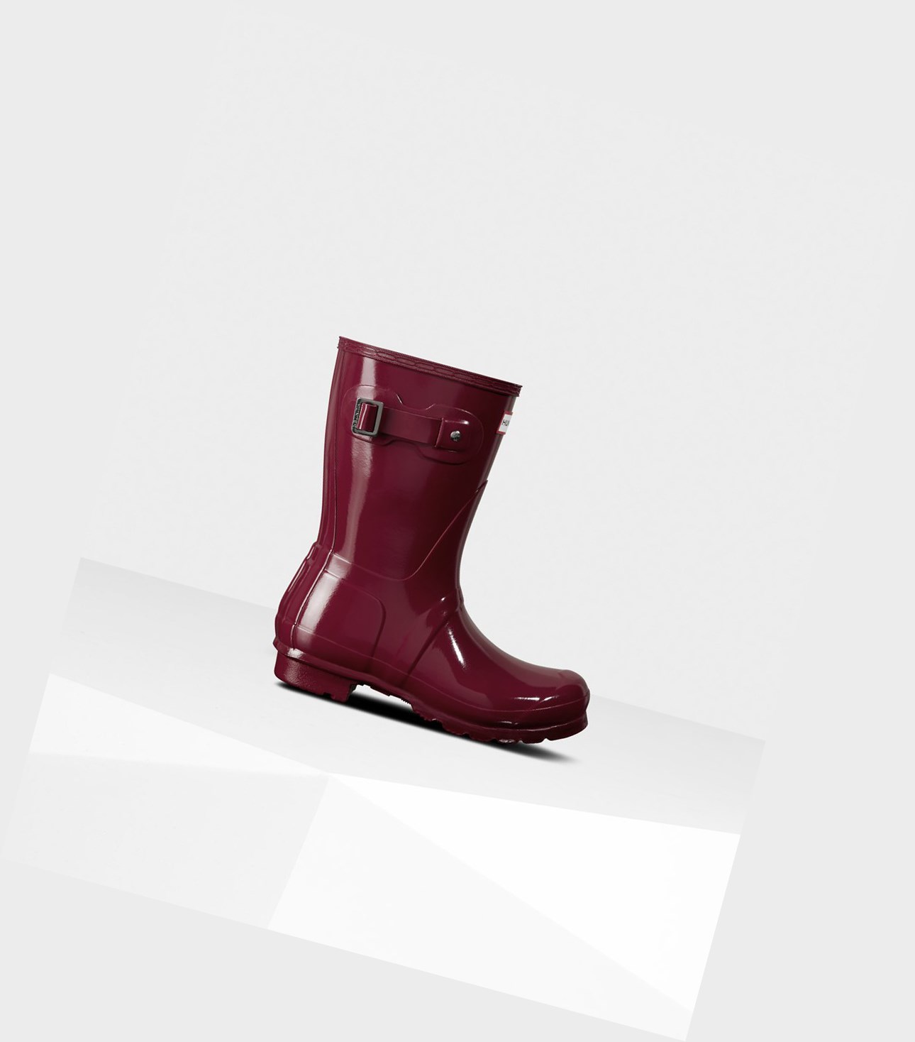 Bottes Courtes Hunter Original Gloss Femme Bordeaux | 21635MIEX