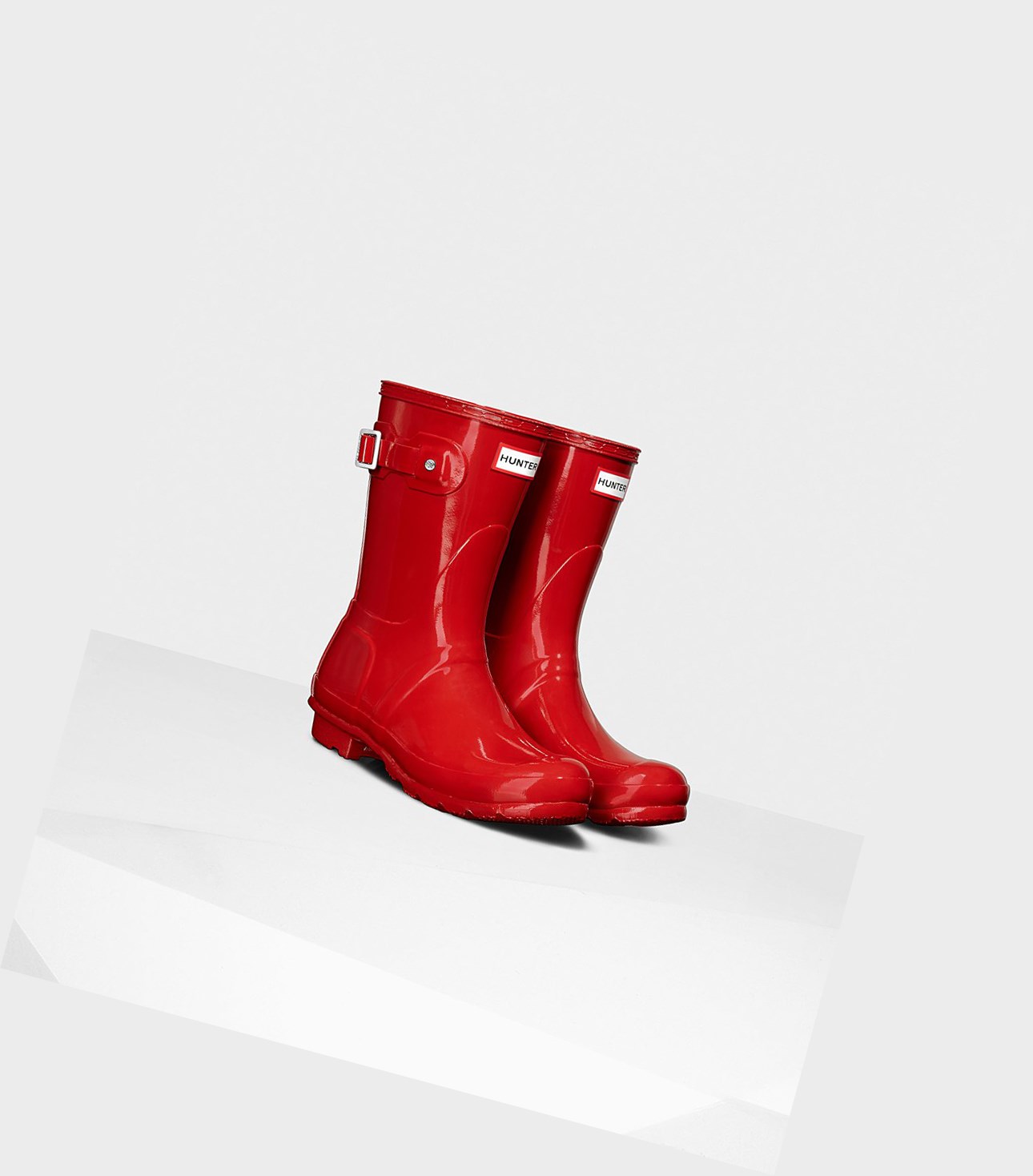 Bottes Courtes Hunter Original Gloss Femme Rouge | 21865FXKQ