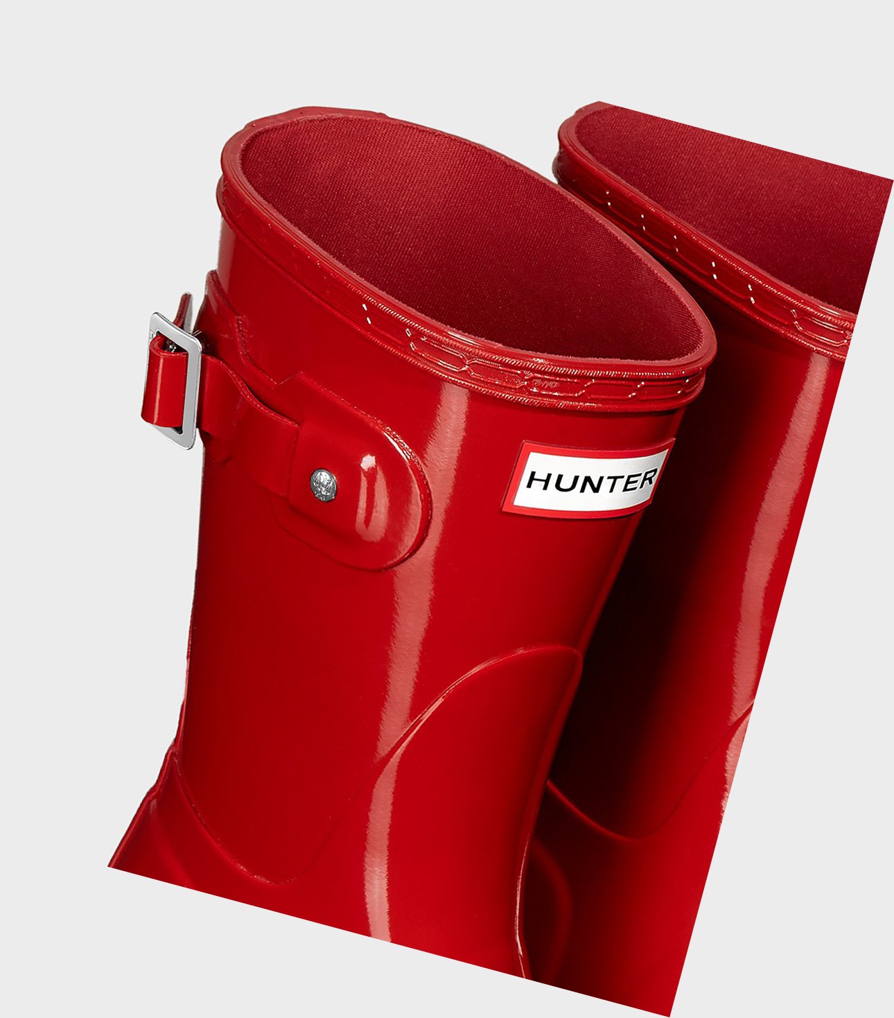 Bottes Courtes Hunter Original Gloss Femme Rouge | 21865FXKQ