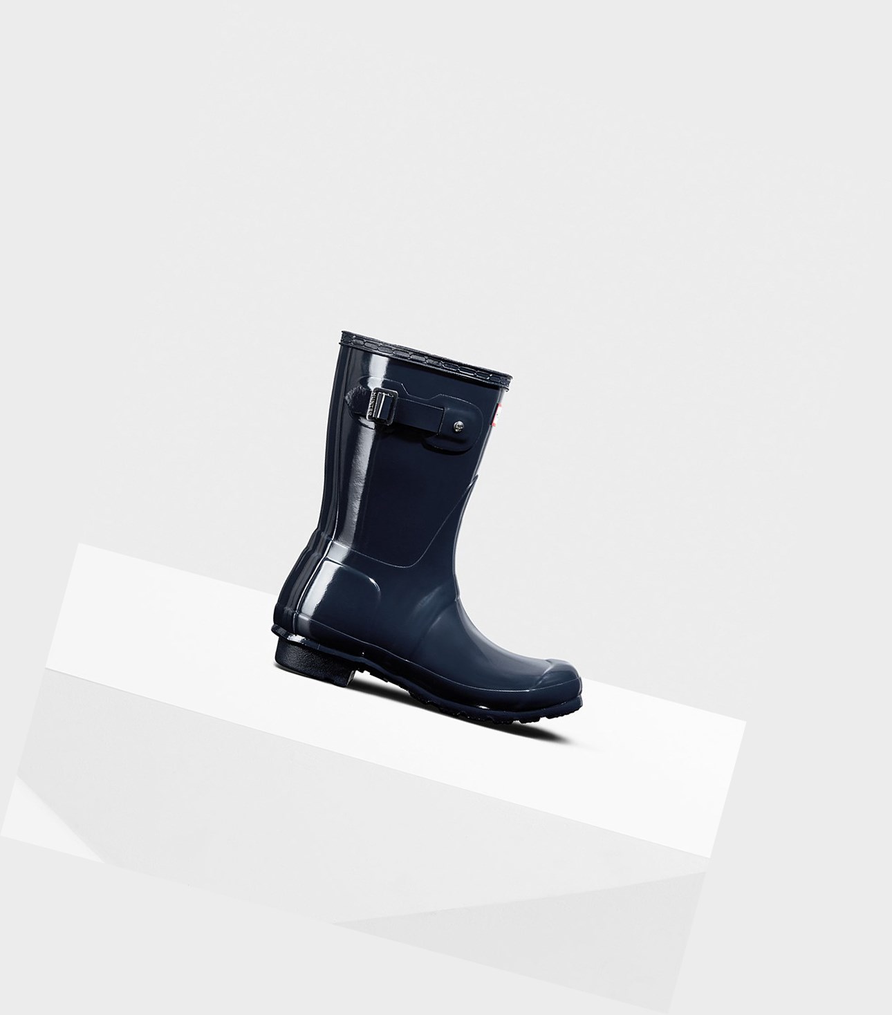 Bottes Courtes Hunter Original Gloss Femme Bleu Marine | 48037IDPZ