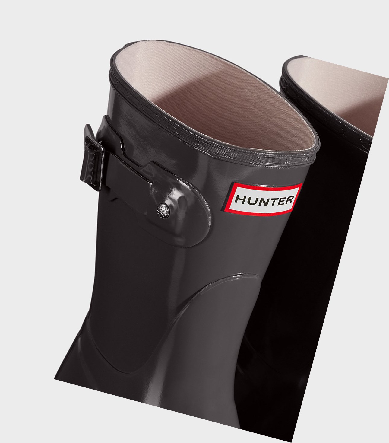 Bottes Courtes Hunter Original Gloss Femme Grise | 59820IJON