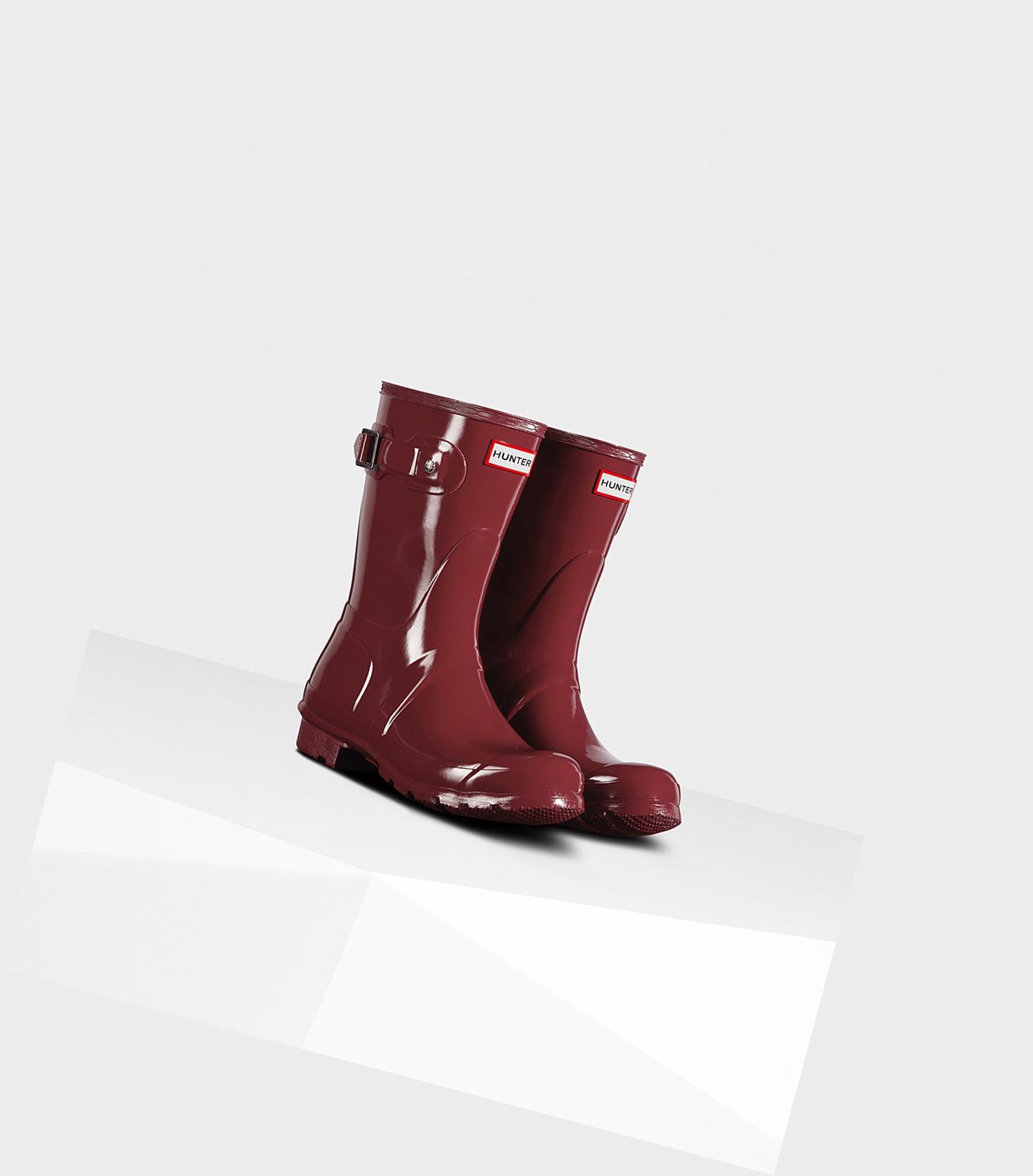 Bottes Courtes Hunter Original Gloss Femme Rouge | 65071WUXM