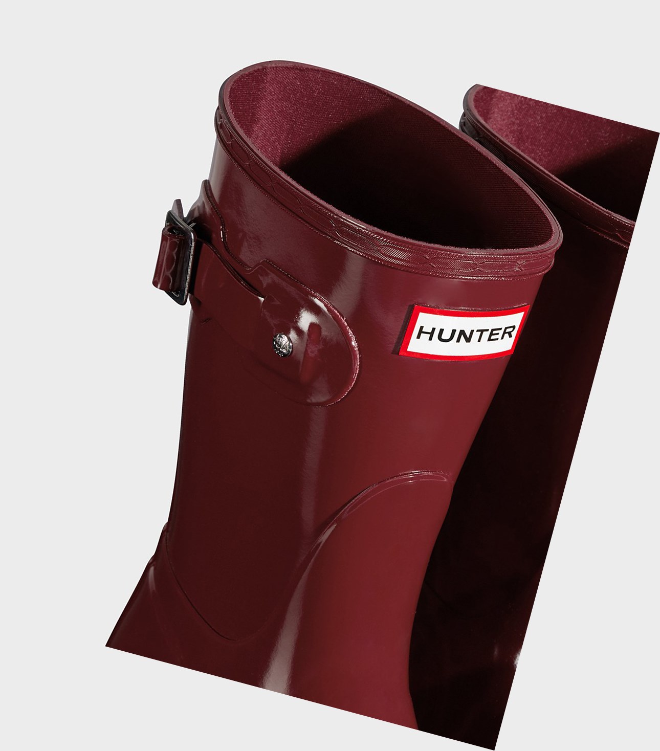 Bottes Courtes Hunter Original Gloss Femme Rouge | 65071WUXM