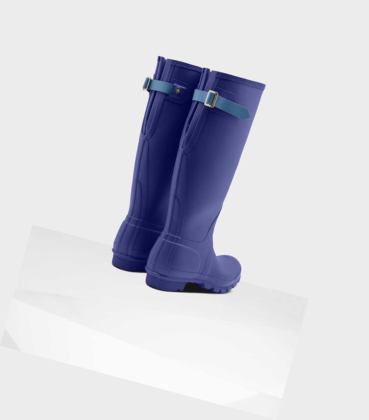 Bottes Hautes Hunter Original Alti Back Wellington Adjustable Femme Bleu | 32109UJPS