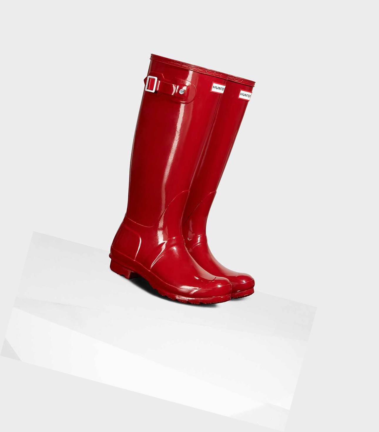 Bottes Hautes Hunter Original Gloss Wellington Femme Rouge | 13962HIXC