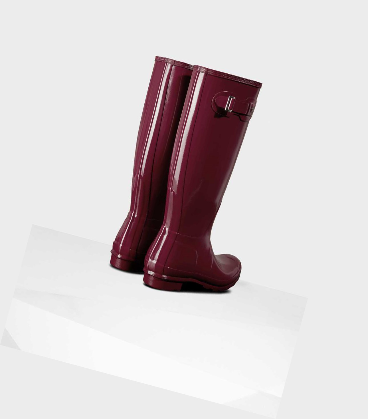 Bottes Hautes Hunter Original Gloss Wellington Femme Bordeaux | 29368KPLO