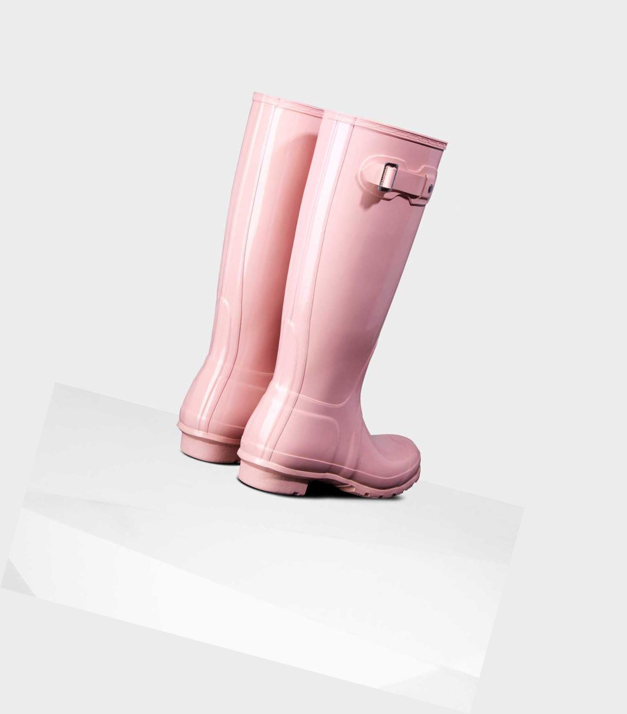 Bottes Hautes Hunter Original Gloss Wellington Femme Rose | 48210FPSU