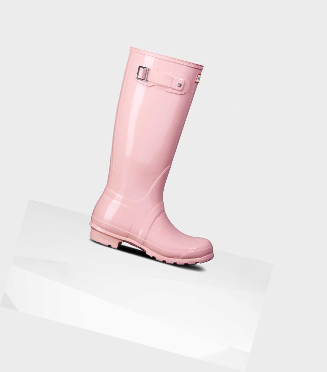 Bottes Hautes Hunter Original Gloss Wellington Femme Rose | 48210FPSU