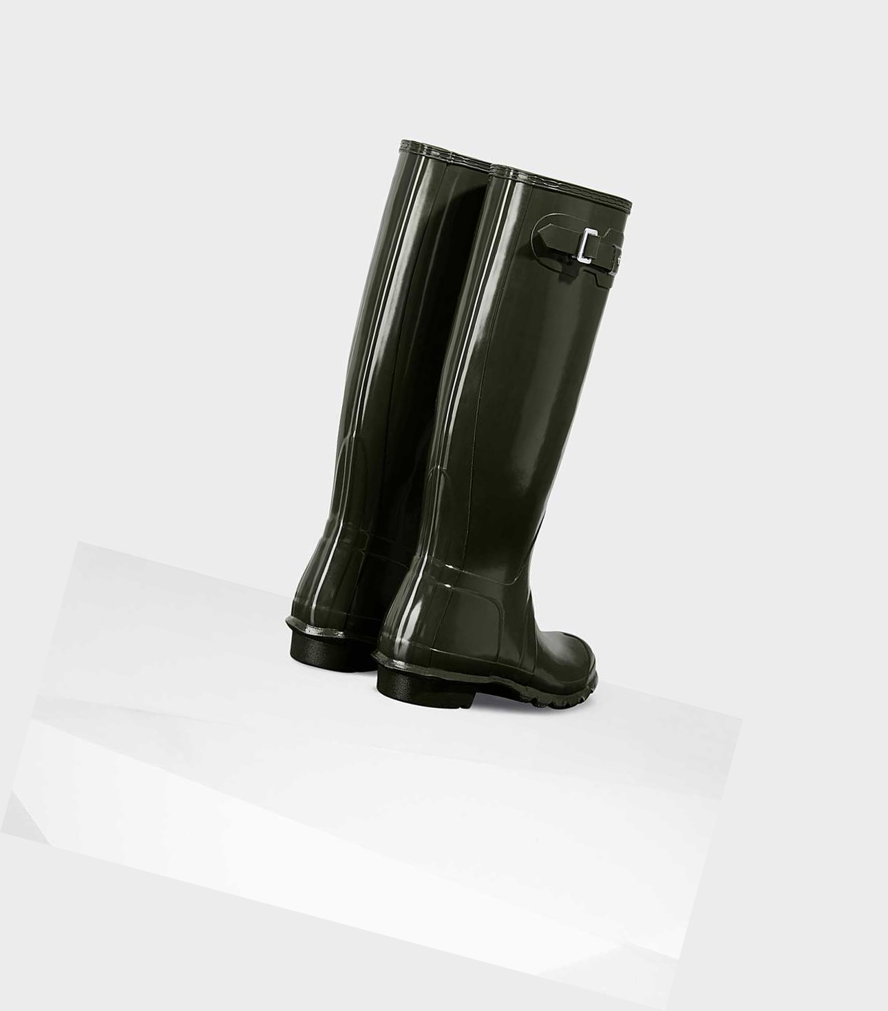 Bottes Hautes Hunter Original Gloss Wellington Femme Vert | 49361HAMN