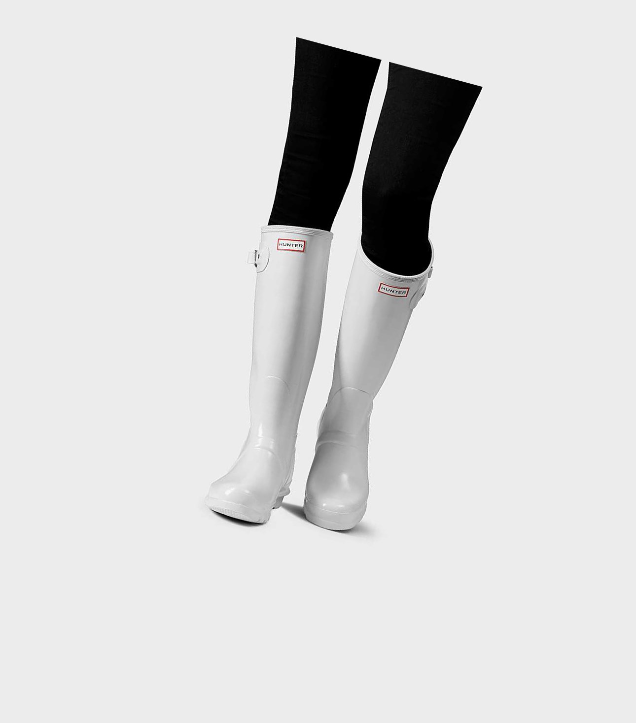 Bottes Hautes Hunter Original Gloss Wellington Femme Blanche | 78312EAVB