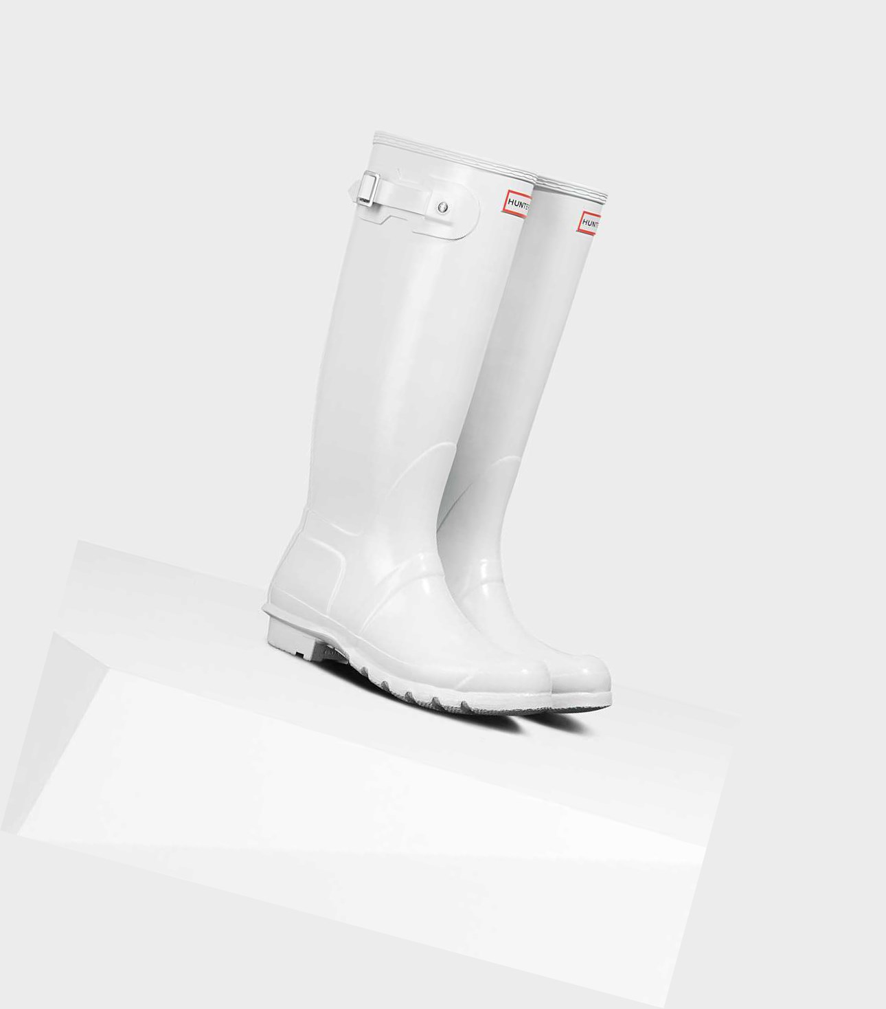 Bottes Hautes Hunter Original Gloss Wellington Femme Blanche | 78312EAVB