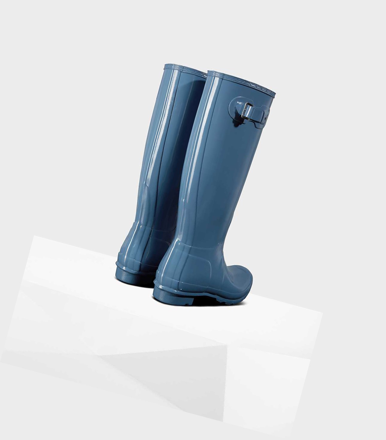 Bottes Hautes Hunter Original Gloss Wellington Femme Bleu | 80394OQWC