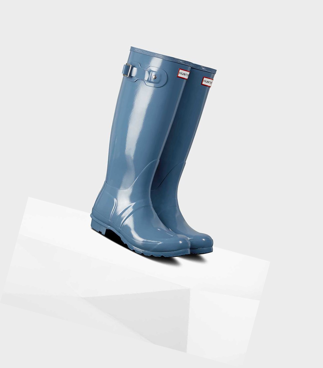 Bottes Hautes Hunter Original Gloss Wellington Femme Bleu | 80394OQWC