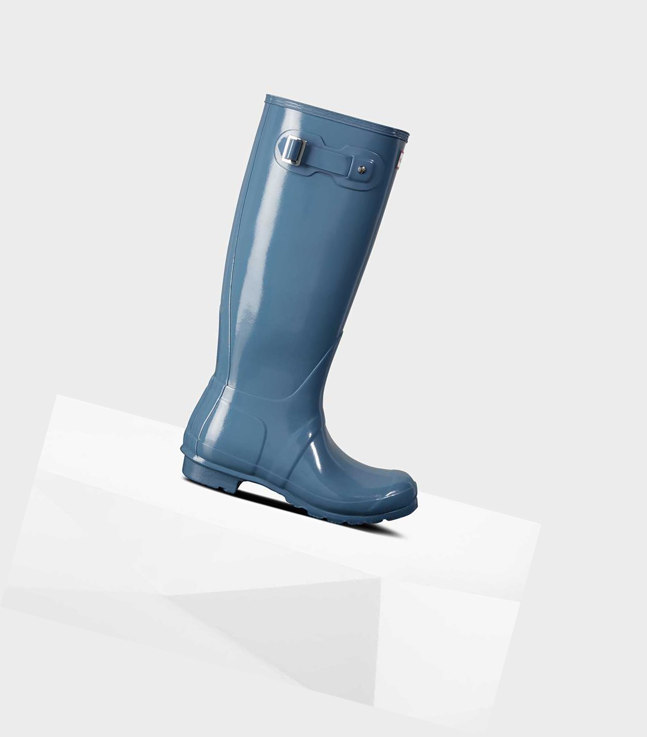 Bottes Hautes Hunter Original Gloss Wellington Femme Bleu | 80394OQWC