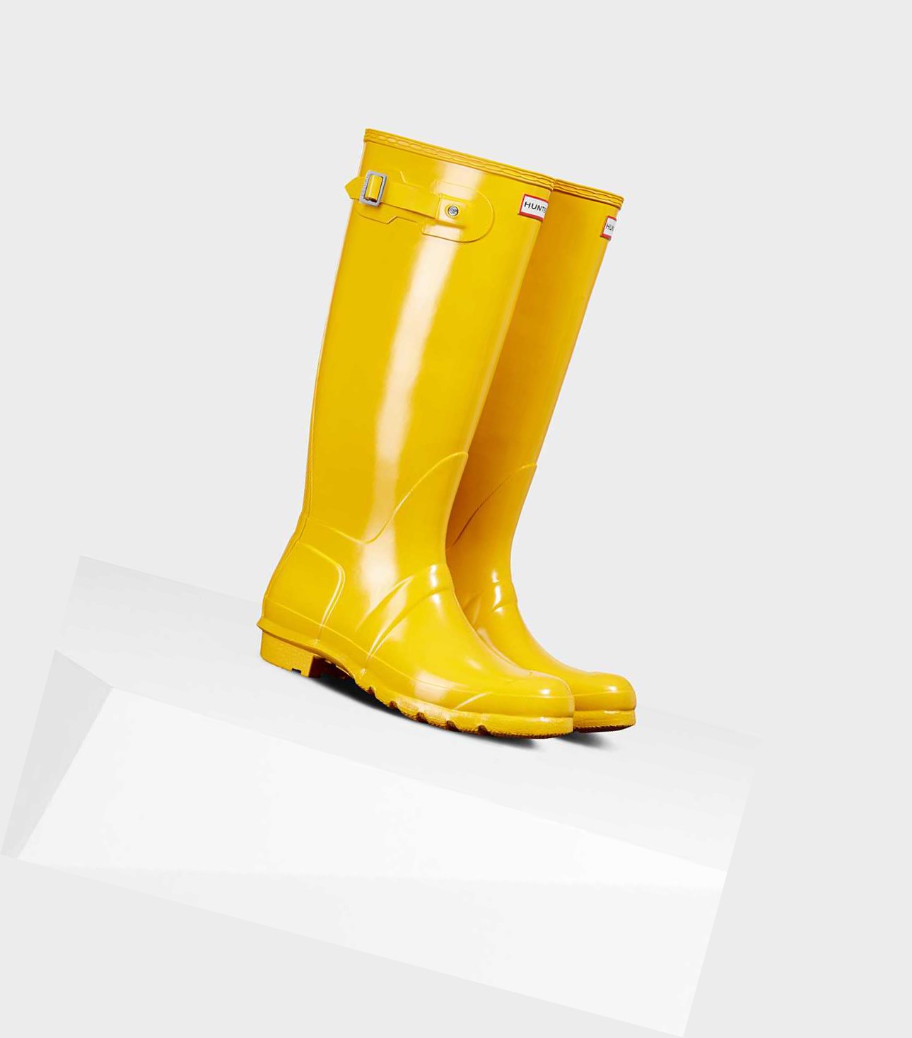 Bottes Hautes Hunter Original Gloss Wellington Femme Jaune | 83059CLOX