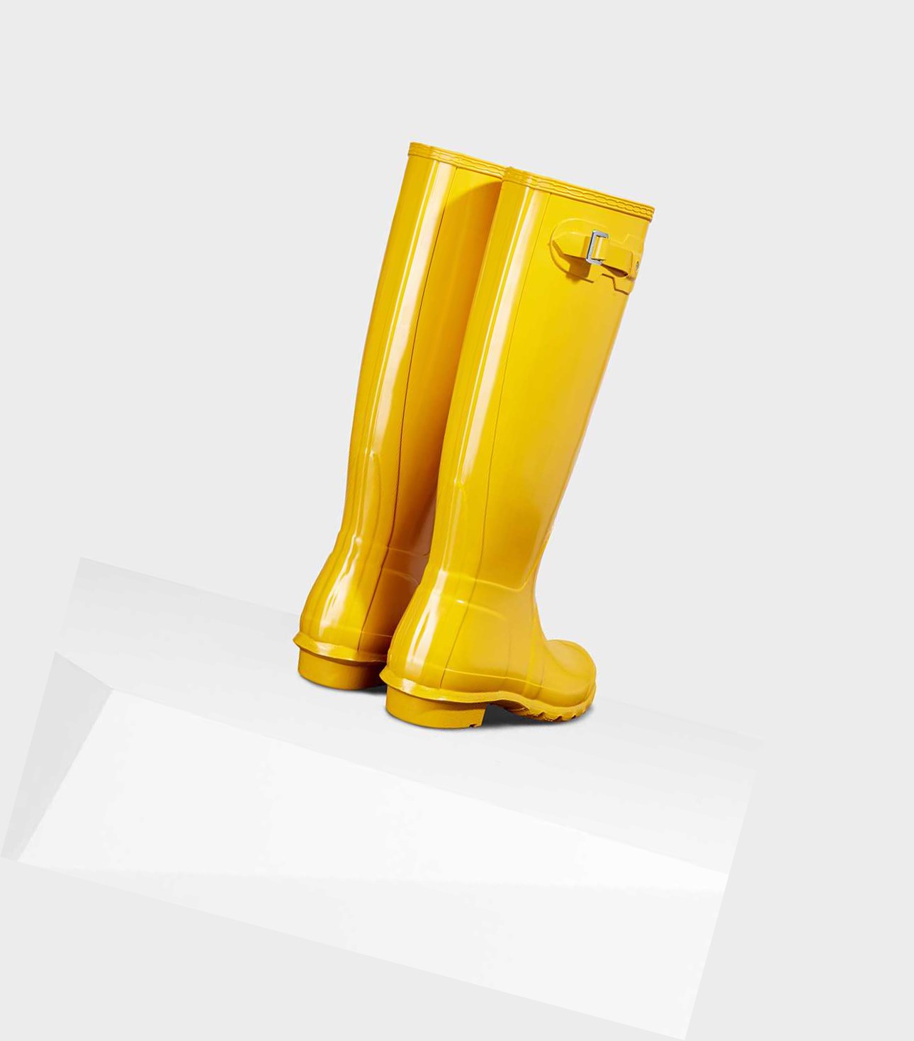 Bottes Hautes Hunter Original Gloss Wellington Femme Jaune | 83059CLOX