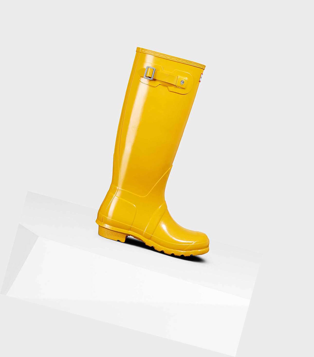 Bottes Hautes Hunter Original Gloss Wellington Femme Jaune | 83059CLOX