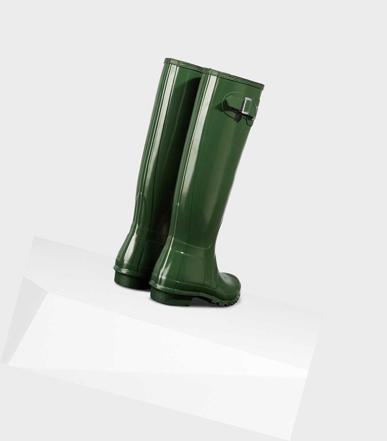 Bottes Hautes Hunter Original Gloss Wellington Femme Vert | 93041NMGH