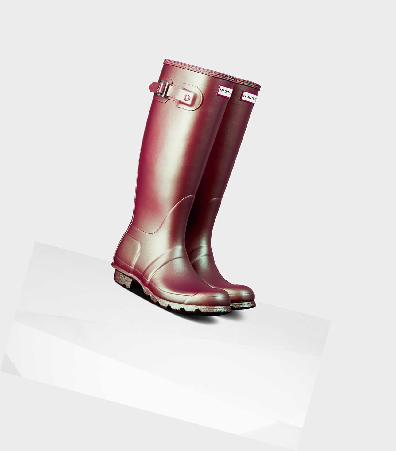 Bottes Hautes Hunter Original Nebula Wellington Femme Rose | 47108IFAW