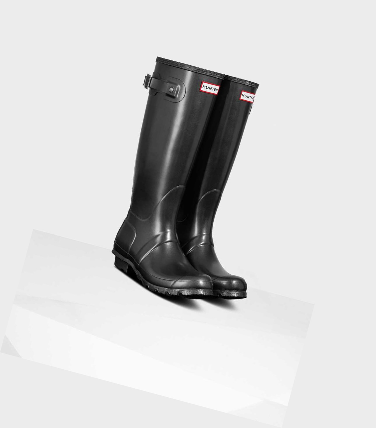 Bottes Hautes Hunter Original Pearlized Wellington Femme Noir | 15378HIYV