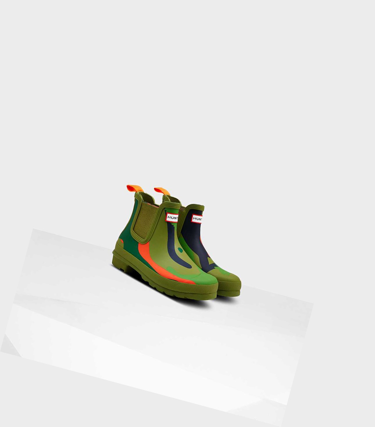 Bottines Chelsea Hunter Original Rockpool Camo Femme Vert | 41903BJCO